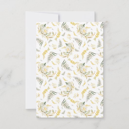 Cartons Réponse Élégant Fleur sauvage encadré or Mariage Edging (Dos)