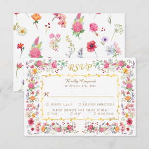 Cartons Réponse Elégant Fleur sauvage Meadow Printemps Jardin Mari