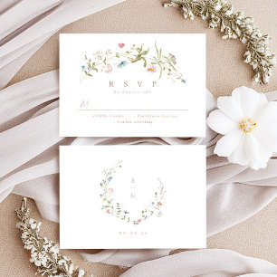 Cartons Réponse Elégant Fleur sauvage rose Dusty Rustic Boho Maria