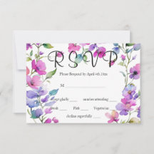 Élégant fleurs sauvages d'aquarelle rose violet