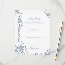 Élégant floral en bleu poussiéreux