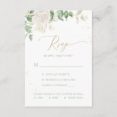 Cartons Réponse Élégant Floral Green Options de repas Mariage (Devant)