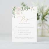 Cartons Réponse Élégant Floral Green Options de repas Mariage (Debout devant)