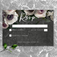 Élégant floral moderne mariage gris charbon
