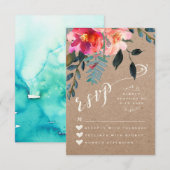 Cartons réponse | Élégant Floral Rustique Printemp (Devant / Derrière)