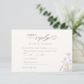 Cartons Réponse Elegant Floral Wildflower Calligraphy (Debout devant)