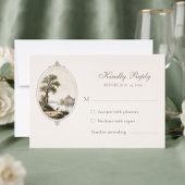 Cartons Réponse Elegant French Chateau Wedding Response Card