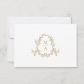 Cartons Réponse Elegant Gold Victorian Floral Wedding (Dos)
