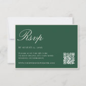 Cartons Réponse Elegant Green Old Money QR Code Wedding (Devant)