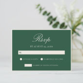 Cartons Réponse Elegant Green Old Money Wedding (Debout devant)