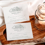 Cartons Réponse Élégant Green Rustic Grange Mariage Choix de repas<br><div class="desc">Cartes RSVP de mariage rustique avec une illustration esquissée vert forêt d'une grange affichée en haut du dessin sur un arrière - plan blanc. Personnalisez les cartes RSVP de la grange esquissée avec la date RSVP souhaitée,  acceptez/refusez le libellé et les choix de repas.</div>