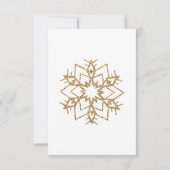 Cartons Réponse Élégant hiver Gold et blanc Mariage choix alimenta (Dos)