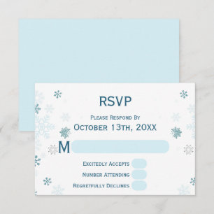 Cartons Réponse Élégant hiver Wonderland Blue Snowflake