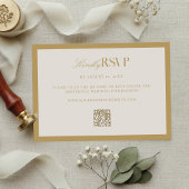 Cartons Réponse Elegant Ivory and Gold Wedding