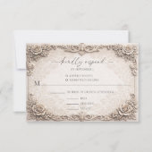 Cartons Réponse Elegant Ivory Baroque Wedding Response Card (Devant)