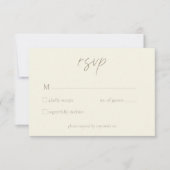 Cartons Réponse Elegant Ivory Cream Minimalist Wedding (Devant)