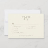 Cartons Réponse Elegant Ivory Cream Minimalist Wedding (Devant)