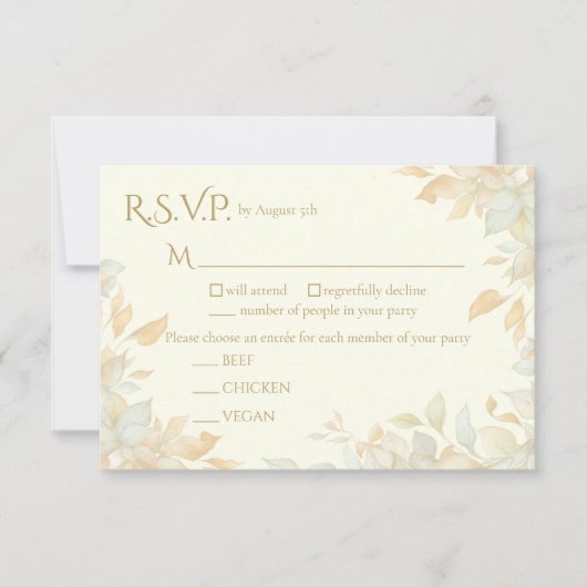 Cartons Réponse Elegant Ivory Nature Inspired Response Card (Devant)