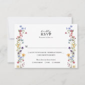 Cartons Réponse Elégant Jardin Fleur sauvage Whimsical Mariage (Devant)