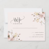 Cartons Réponse Elégant Jardin Floral Rose Mariage (Devant)