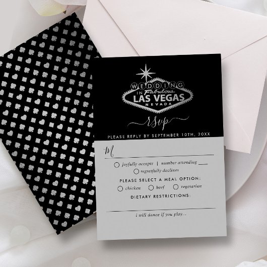 Cartons Réponse Elégant Las Vegas Destination Mariage