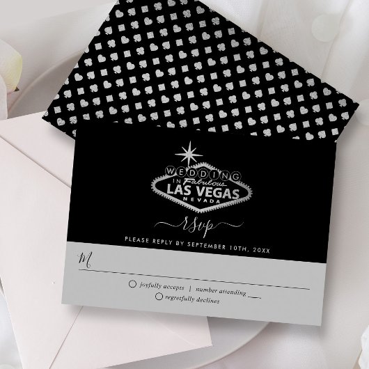 Cartons Réponse Elégant Las Vegas Destination Mariage
