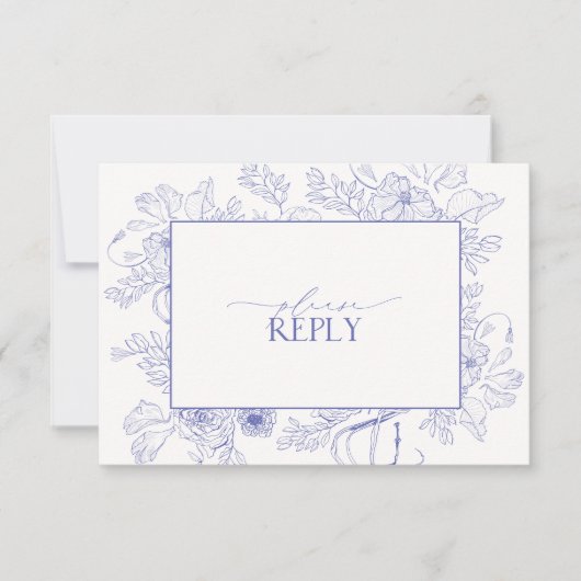 Cartons Réponse Élégant Lavande Lavande Floral Mariage QR Code (Devant)