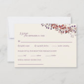 Cartons Réponse Élégant Lavender Mariage d'automne (Devant)