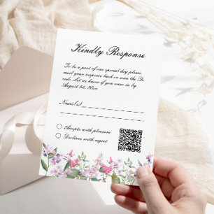 Cartons Réponse Elégant Lilac Aquarelle Mariage