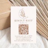 Cartons Réponse Elegant Lune et étoiles Terracotta QR Code Mariage