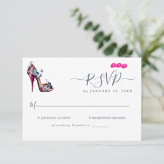 Cartons Réponse Élégant Mariage à chaussures à talon à papillon Mo (Debout devant)