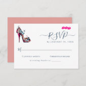 Cartons Réponse Élégant Mariage à chaussures à talon à papillon Mo (Devant / Derrière)