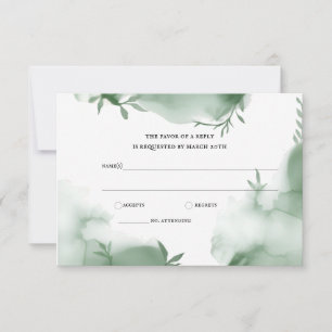 Cartons Réponse Élégant mariage aquarelle de verdure d'eucalyptus
