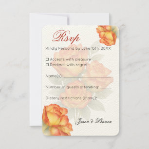 Cartons Réponse Elégant Mariage Aquarelle Rose Pétales Pastel