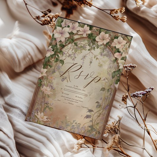 Cartons Réponse Élégant Mariage Art Nouveau