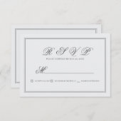 Cartons Réponse Élégant Mariage blanc classique simple (Devant / Derrière)