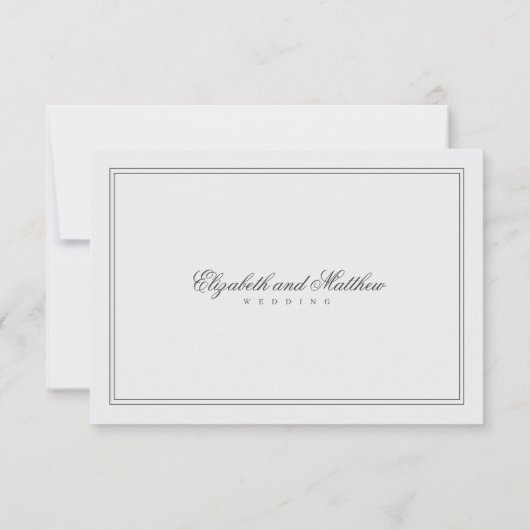 Cartons Réponse Élégant Mariage blanc classique simple (Dos)