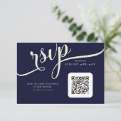 Cartons Réponse Elégant Mariage bleu marine et crème Tulip (Debout devant)