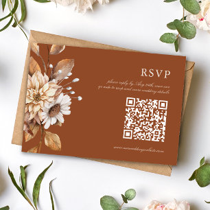 Cartons Réponse Élégant Mariage Bohème Floral Terracotta Moderne d