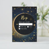 Cartons Réponse Élégant mariage céleste de lune mystique (Debout devant)