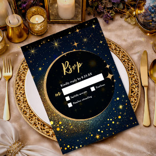 Cartons Réponse Élégant mariage céleste de lune mystique