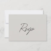 Cartons Réponse Élégant Mariage classique gris (Devant)