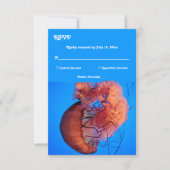 Cartons Réponse Élégant Mariage côtier marin de méduse marine (Devant)