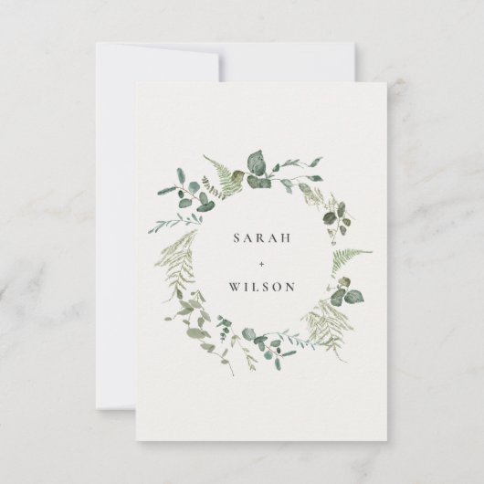 Cartons Réponse Elégant Mariage d'aquarelle d'Eucalyptus Botanique (Dos)
