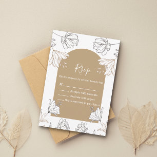 Cartons Réponse élégant mariage d'arche fleurie en terre cuite