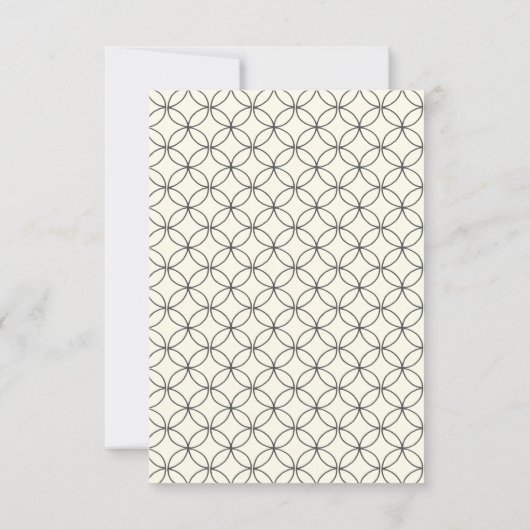 Cartons Réponse Élégant Mariage d'art rétro en ligne noire et blan (Dos)