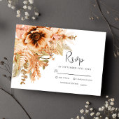 Cartons Réponse Élégant Mariage de automne Floral en terre cuite