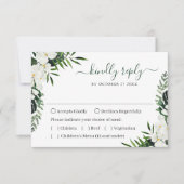 Cartons Réponse Elégant Mariage de Bohême Orchidées Blanches (Devant)