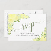 Cartons Réponse Élégant Mariage de calligraphie florale de Boho Ja (Devant / Derrière)