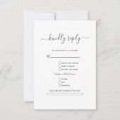 Cartons Réponse Élégant Mariage de calligraphie noir blanc (Devant)